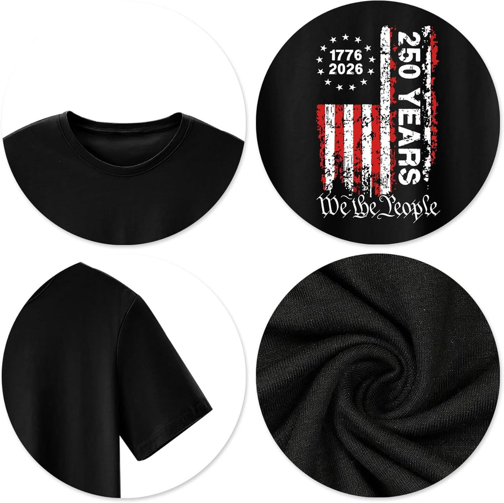 Patriotic 3D Print Cotton T-Shirt